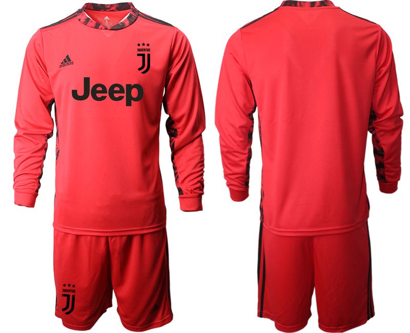 Men 2020-2021 club Juventus FC red goalkeeper long sleeve Soccer Jerseys->juventus jersey->Soccer Club Jersey